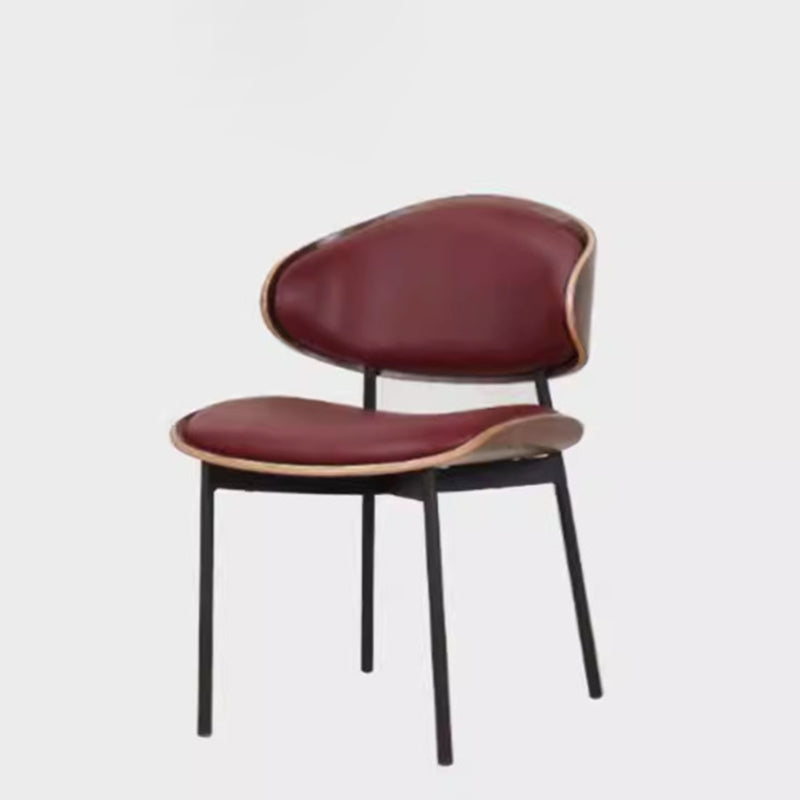 Modern Shabby Chic Oval Cat- Scratch-Resistant Leather Solid Wood Carbon Steel Sponge Backrest For Dining Room