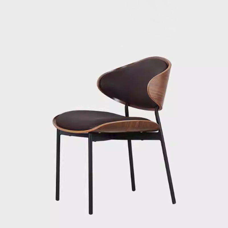 Modern Shabby Chic Oval Cat- Scratch-Resistant Leather Solid Wood Carbon Steel Sponge Backrest For Dining Room