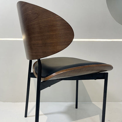 Modern Shabby Chic Oval Cat- Scratch-Resistant Leather Solid Wood Carbon Steel Sponge Backrest For Dining Room