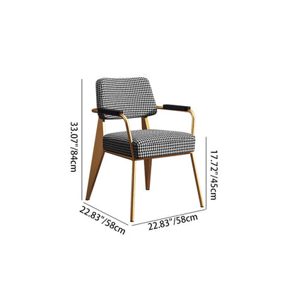 Contemporary Scandinavian Square Cushion Iron Velvet Sponge Backrest Armrest For Dining Room