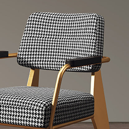 Contemporary Scandinavian Square Cushion Iron Velvet Sponge Backrest Armrest For Dining Room