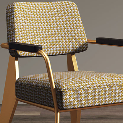 Contemporary Scandinavian Square Cushion Iron Velvet Sponge Backrest Armrest For Dining Room