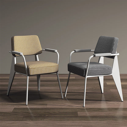 Contemporary Scandinavian Square Cushion Iron Velvet Sponge Backrest Armrest For Dining Room