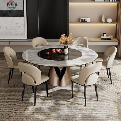 Modern Luxury Loop Back Microfiber Leather Carbon Steel Dining Chair Backrest For Dining Room