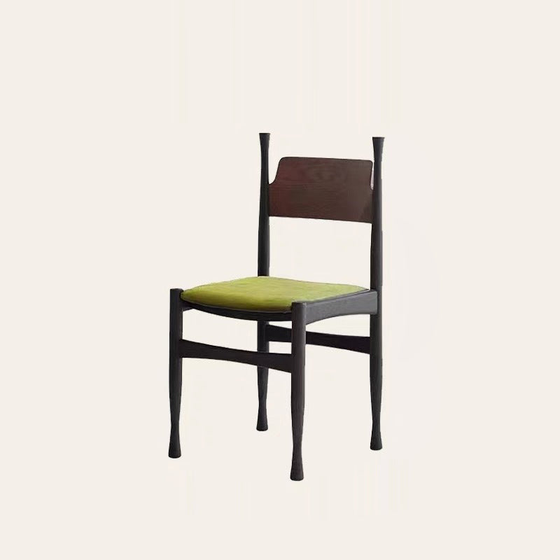 Modern Mid-Century Velvet Surface Solid Wood Dining Chair With Black Frame Backrest For Dining Room