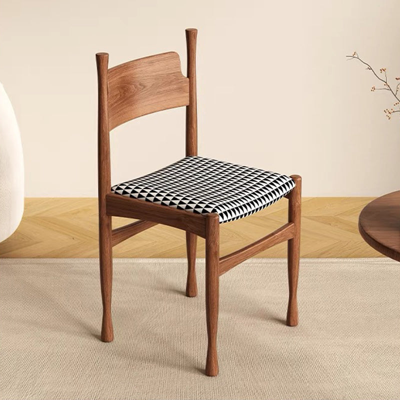 Modern Mid-Century Velvet Surface Solid Wood Dining Chair With Black Frame Backrest For Dining Room