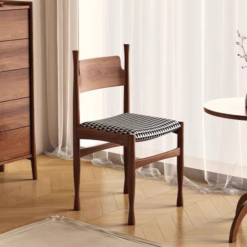 Modern Mid-Century Velvet Surface Solid Wood Dining Chair With Black Frame Backrest For Dining Room