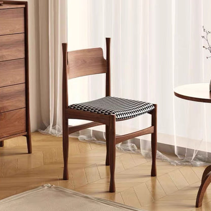 Modern Mid-Century Velvet Surface Solid Wood Dining Chair With Black Frame Backrest For Dining Room