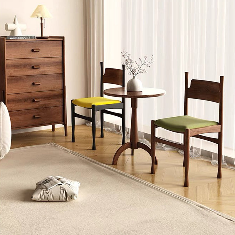 Modern Mid-Century Velvet Surface Solid Wood Dining Chair With Black Frame Backrest For Dining Room