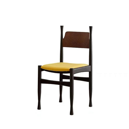 Modern Mid-Century Velvet Surface Solid Wood Dining Chair With Black Frame Backrest For Dining Room