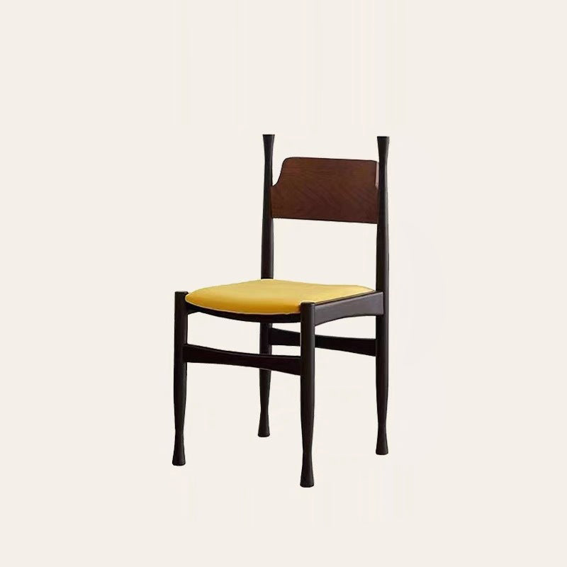 Modern Mid-Century Velvet Surface Solid Wood Dining Chair With Black Frame Backrest For Dining Room