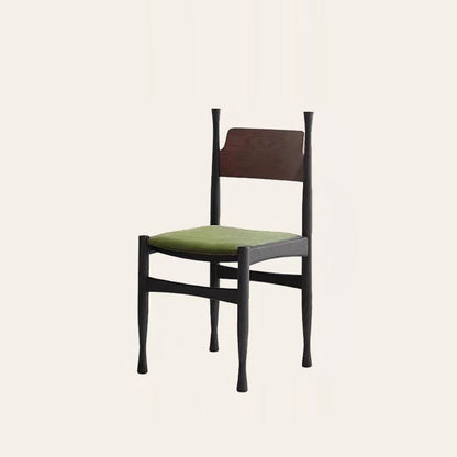 Modern Mid-Century Velvet Surface Solid Wood Dining Chair With Black Frame Backrest For Dining Room