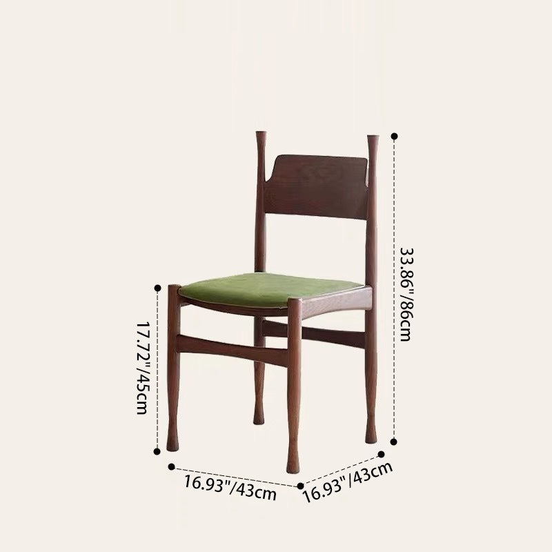 Modern Mid-Century Velvet Surface Solid Wood Dining Chair With Black Frame Backrest For Dining Room