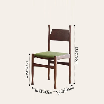 Modern Mid-Century Velvet Surface Solid Wood Dining Chair With Black Frame Backrest For Dining Room