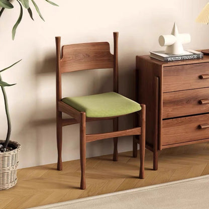 Modern Mid-Century Velvet Surface Solid Wood Dining Chair With Black Frame Backrest For Dining Room