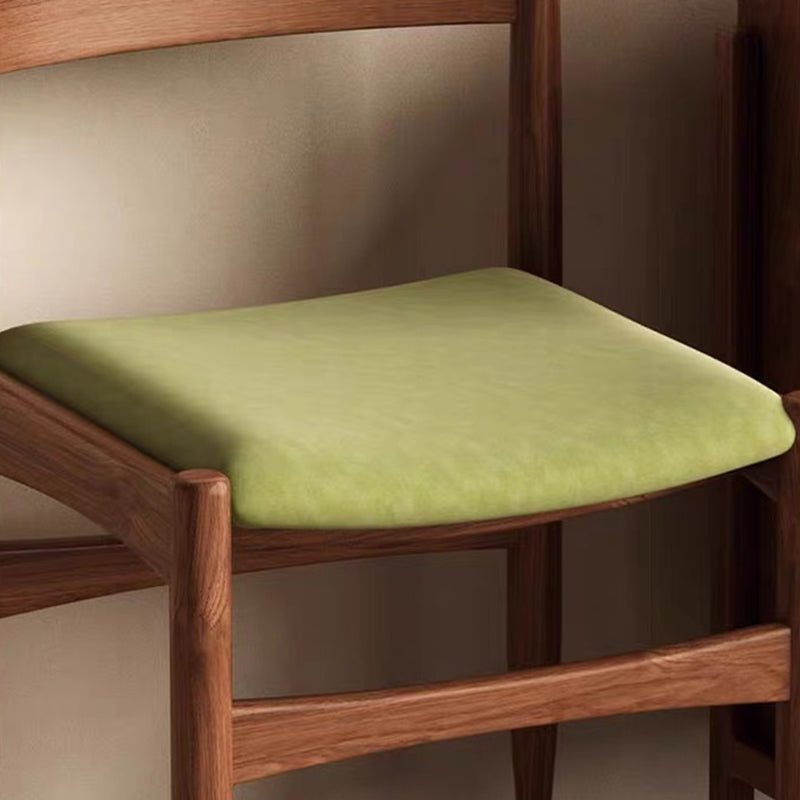 Modern Mid-Century Velvet Surface Solid Wood Dining Chair With Black Frame Backrest For Dining Room