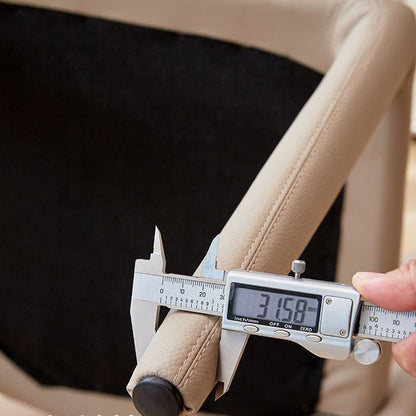 Modern Minimalist Curved Back Faux Leather Carbon Steel Dining Chair Armrest For Dining Room