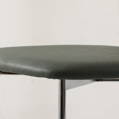 Contemporary Scandinavian Solid Wood Stainless Steel Faux Leather Dining Chair With Square Cushion Backrest For Dining Room