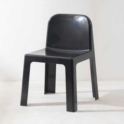 Modern Minimalist Square Seat Plastic Dining Chair Backrest For Dining Room