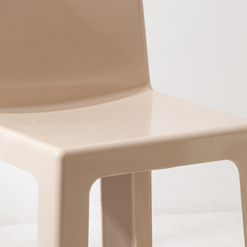 Modern Minimalist Square Seat Plastic Dining Chair Backrest For Dining Room
