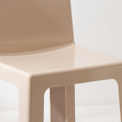 Modern Minimalist Square Seat Plastic Dining Chair Backrest For Dining Room