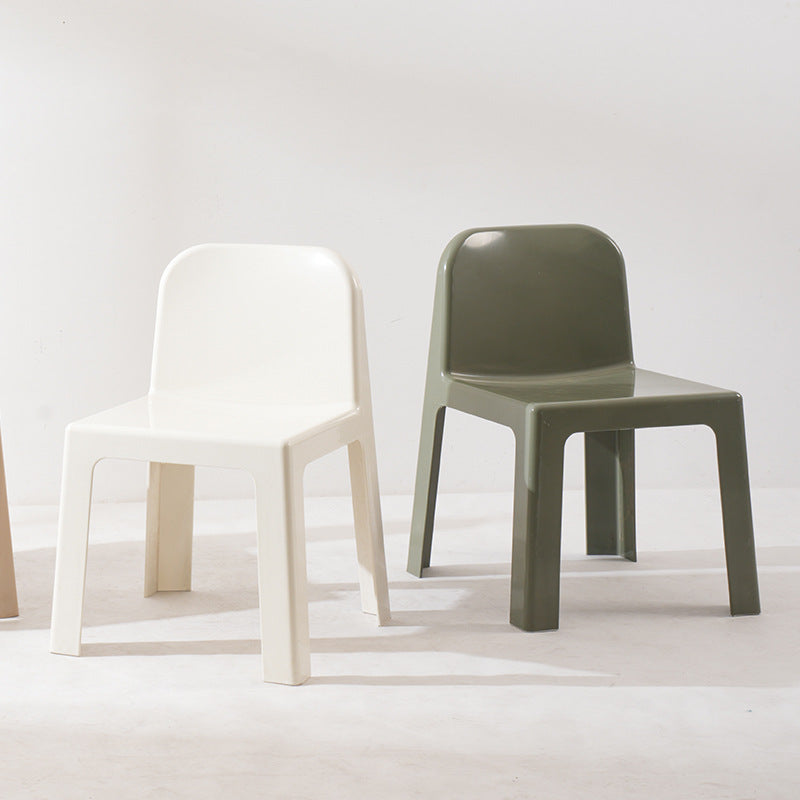 Modern Minimalist Square Seat Plastic Dining Chair Backrest For Dining Room