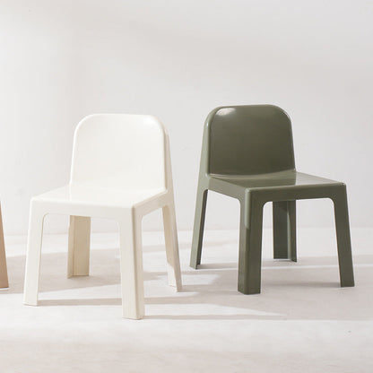 Modern Minimalist Square Seat Plastic Dining Chair Backrest For Dining Room