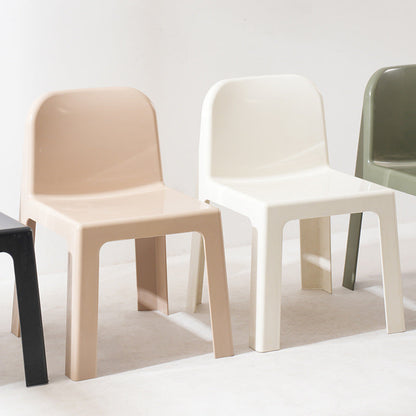 Modern Minimalist Square Seat Plastic Dining Chair Backrest For Dining Room