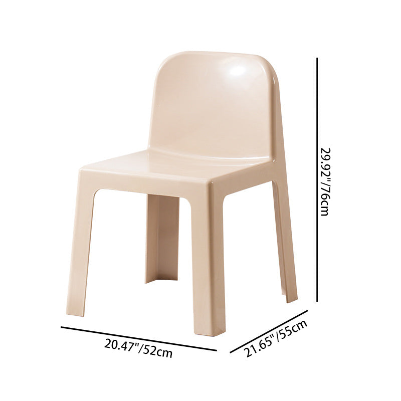 Modern Minimalist Square Seat Plastic Dining Chair Backrest For Dining Room
