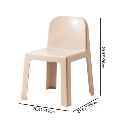 Modern Minimalist Square Seat Plastic Dining Chair Backrest For Dining Room