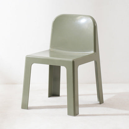 Modern Minimalist Square Seat Plastic Dining Chair Backrest For Dining Room