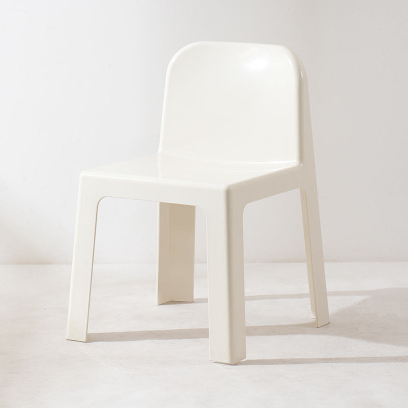 Modern Minimalist Square Seat Plastic Dining Chair Backrest For Dining Room
