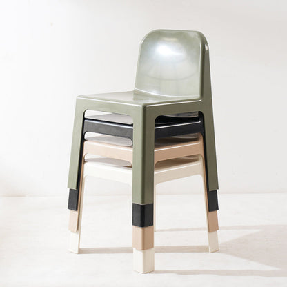 Modern Minimalist Square Seat Plastic Dining Chair Backrest For Dining Room
