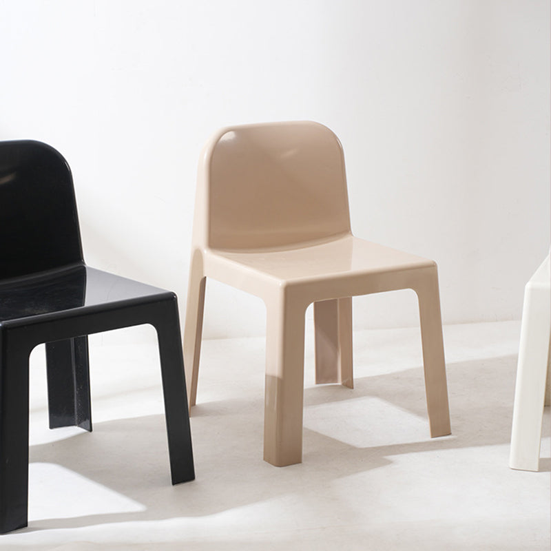 Modern Minimalist Square Seat Plastic Dining Chair Backrest For Dining Room