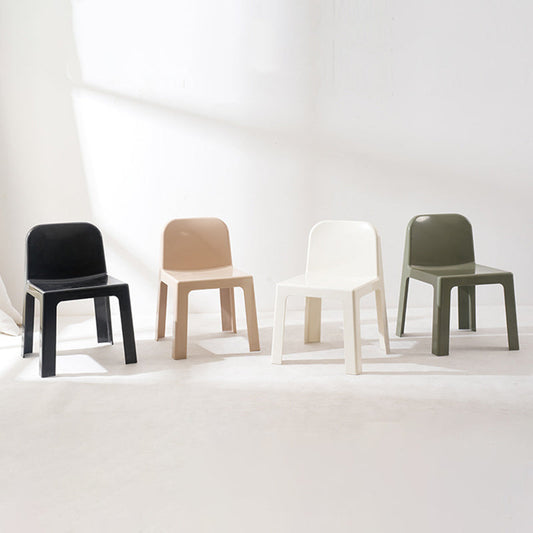Modern Minimalist Square Seat Plastic Dining Chair Backrest For Dining Room