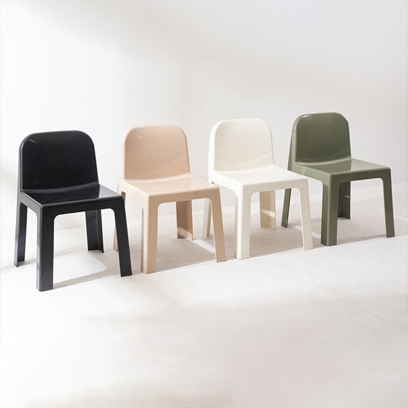 Modern Minimalist Square Seat Plastic Dining Chair Backrest For Dining Room