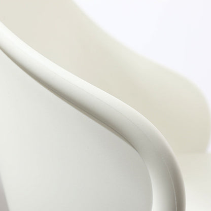 Contemporary Scandinavian Sleek Backrest Plastic Dining Chair With Solid Wood Legs For Dining Room