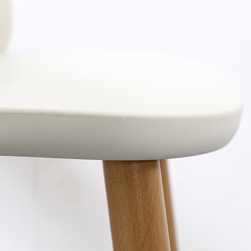 Contemporary Scandinavian Sleek Backrest Plastic Dining Chair With Solid Wood Legs For Dining Room