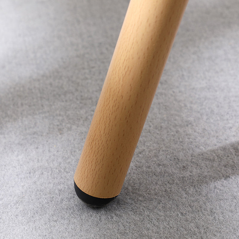 Contemporary Scandinavian Sleek Backrest Plastic Dining Chair With Solid Wood Legs For Dining Room