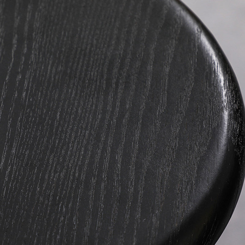 Modern Minimalist Round Solid Wood Iron Bar Stool For Dining Room