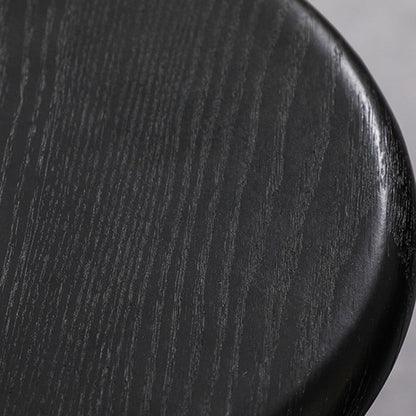 Modern Minimalist Round Solid Wood Iron Bar Stool For Dining Room