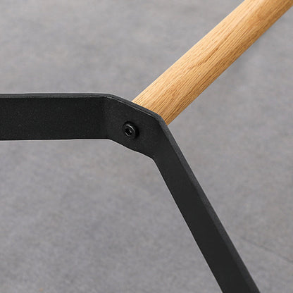 Modern Minimalist Round Solid Wood Iron Bar Stool For Dining Room