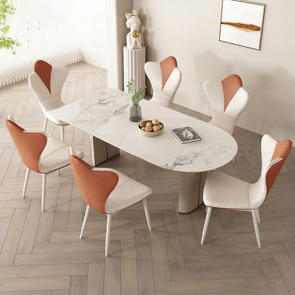 Traditional French Trapezoid Back PU Leather Sponge Carbon Steel Dining Chair Backrest For Dining Room