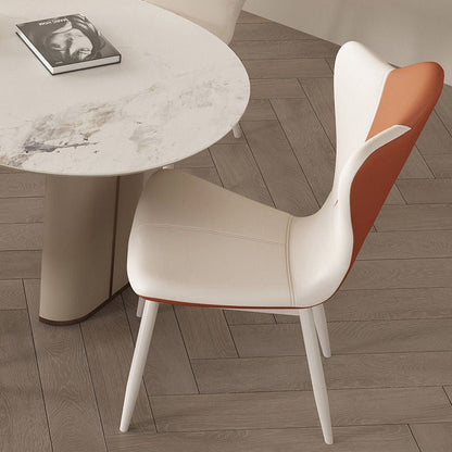 Traditional French Trapezoid Back PU Leather Sponge Carbon Steel Dining Chair Backrest For Dining Room