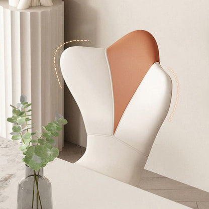 Traditional French Trapezoid Back PU Leather Sponge Carbon Steel Dining Chair Backrest For Dining Room