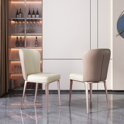 Contemporary Scandinavian Rectangular Backrest Microfiber Leather Stainless Steel Dining Chair Backrest For Dining Room