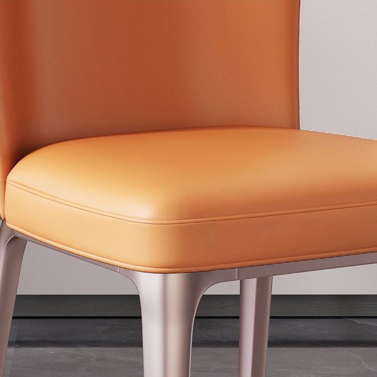Contemporary Scandinavian Rectangular Backrest Microfiber Leather Stainless Steel Dining Chair Backrest For Dining Room