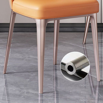 Contemporary Scandinavian Rectangular Backrest Microfiber Leather Stainless Steel Dining Chair Backrest For Dining Room