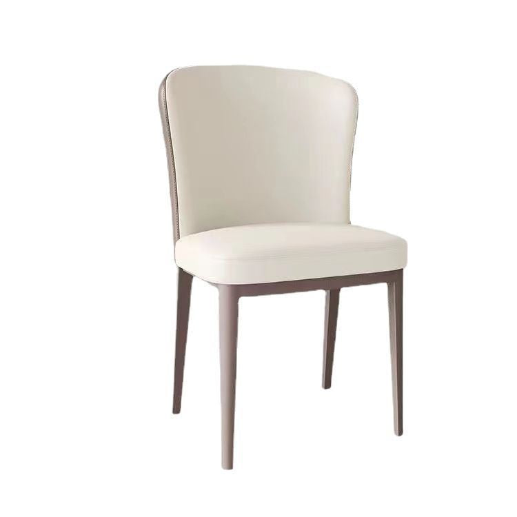 Contemporary Scandinavian Rectangular Backrest Microfiber Leather Stainless Steel Dining Chair Backrest For Dining Room