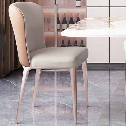 Contemporary Scandinavian Rectangular Backrest Microfiber Leather Stainless Steel Dining Chair Backrest For Dining Room